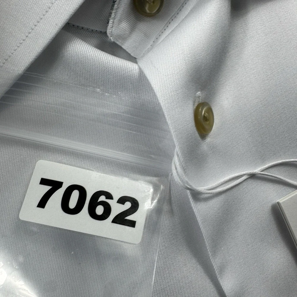 ETON Current White Gray Geometric Flip Cuff Men's L/S Button‎ Front Slim 17 NWT
